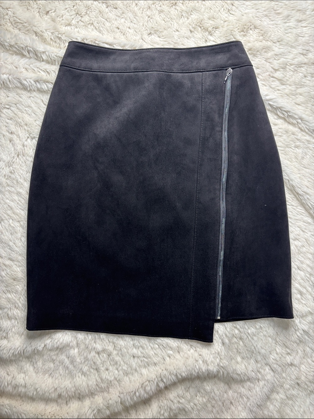White House Black Market Black Suede Pencil Skirt with Side Zip